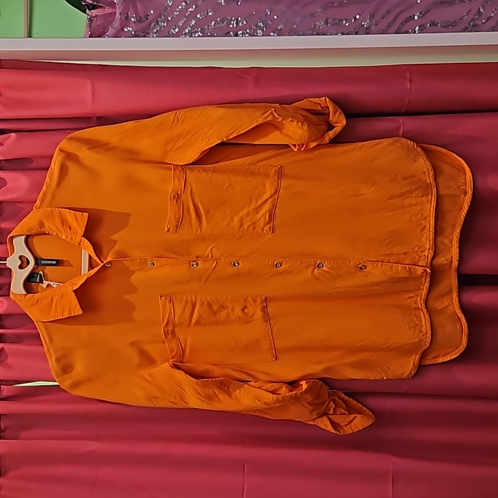 Mango High Low Hem Blouse